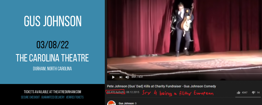 Gus Johnson at The Carolina Theatre tickets Gus Johnson at The Carolina Theatre