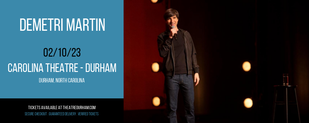 Demetri Martin at The Carolina Theatre tickets Demetri Martin at The Carolina Theatre
